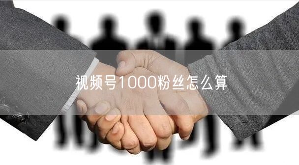 视频号1000粉丝怎么算