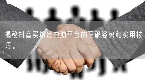 揭秘抖音买粉丝自助平台的正确姿势和实用技巧。