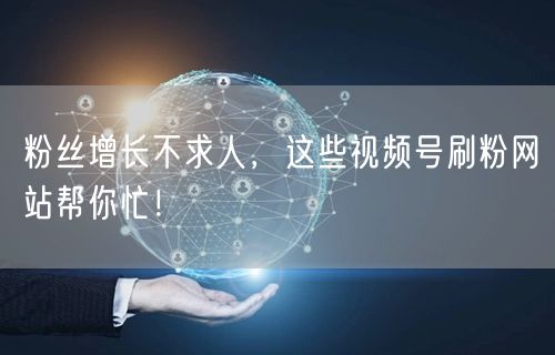 粉丝增长不求人，这些视频号刷粉网站帮你忙！